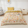 Throw Blanket | Reversible Cotton Gauze & Tasselled Edges