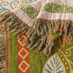 Throw Blanket | Reversible Cotton Gauze & Tasselled Edges