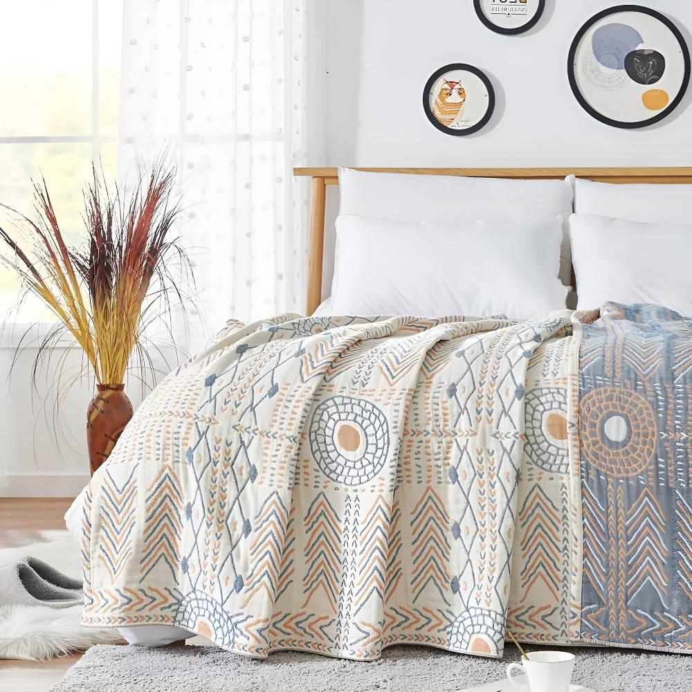 Throw Blanket | Reversible Ultra-Plush Cotton | Machine-Washable