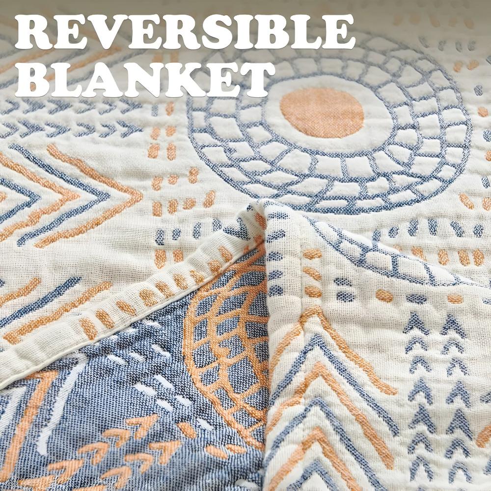 Throw Blanket | Reversible Ultra-Plush Cotton | Machine-Washable
