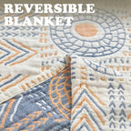 Throw Blanket | Reversible Ultra-Plush Cotton | Machine-Washable