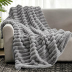 Throw Blanket | Ribbed Plush & Breathable | 60 x 80 in