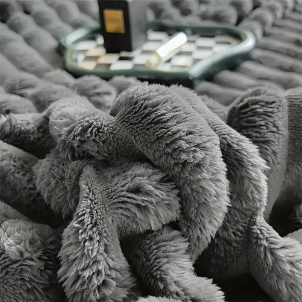 Throw Blanket | Ribbed Plush & Breathable | 60 x 80 in
