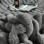 Throw Blanket | Ribbed Plush & Breathable | 60 x 80 in