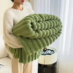 Throw Blanket | Ribbed Plush & Breathable | 60 x 80 in
