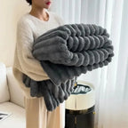 Throw Blanket | Ribbed Plush & Breathable | 60 x 80 in