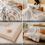 Throw Blanket with Mandala Pattern