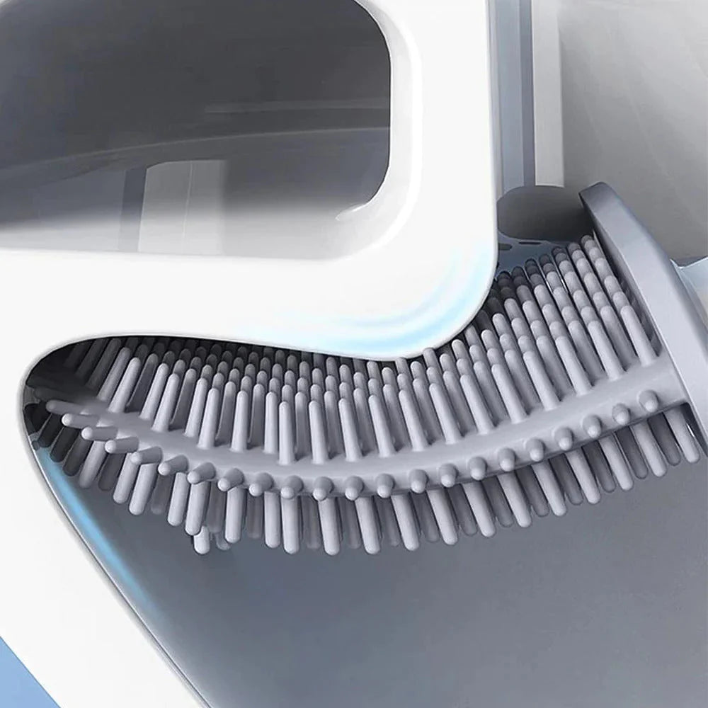 Toilet Brush | Flexible Silicone & Antibacterial | Wall Mount Included