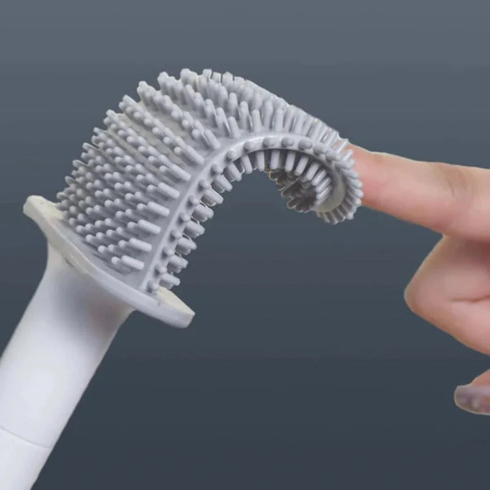 Toilet Brush | Flexible Silicone & Antibacterial | Wall Mount Included