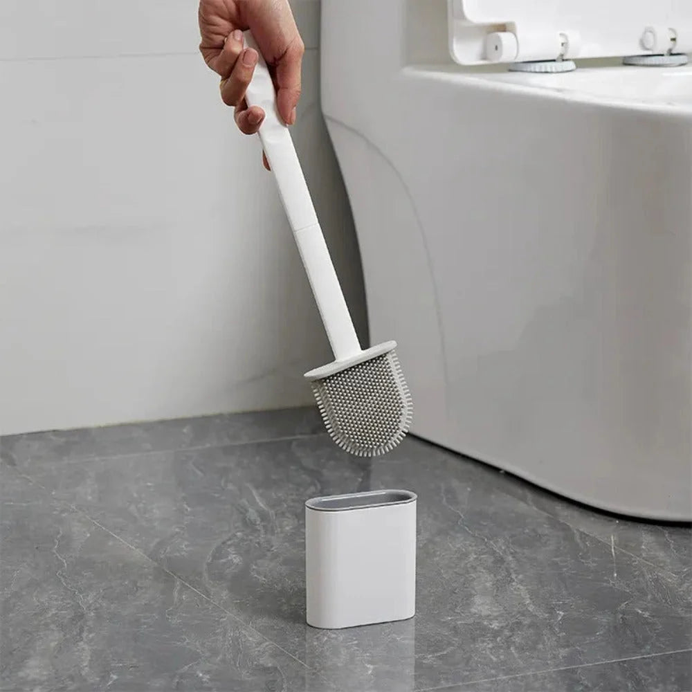 Toilet Brush | Flexible Silicone & Antibacterial | Wall Mount Included