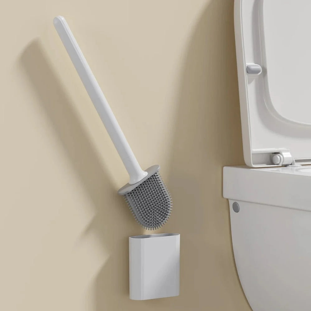 Toilet Brush | Flexible Silicone & Antibacterial | Wall Mount Included