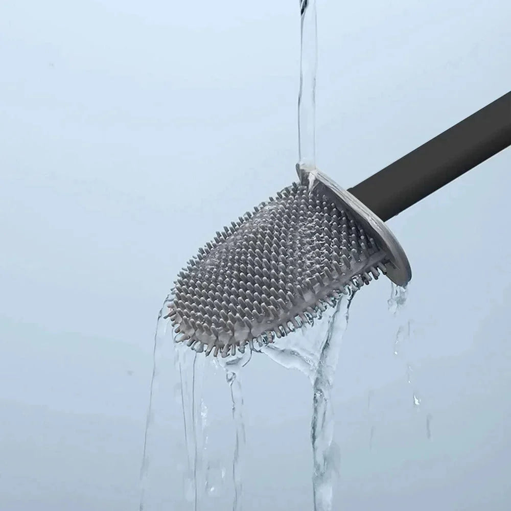 Toilet Brush | Flexible Silicone & Antibacterial | Wall Mount Included