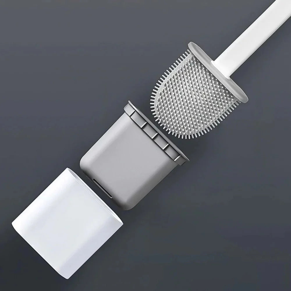 Toilet Brush | Flexible Silicone & Antibacterial | Wall Mount Included