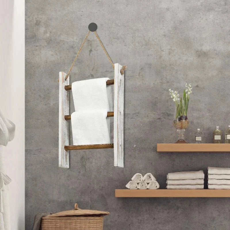 Towel Rack | Wall-Mounted Vintage Wood