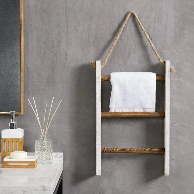 Towel Rack | Wall-Mounted Vintage Wood