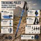 Trekking Pole | Foldable Telescopic 7075 Aluminum & EVA Grip | Two Sizes