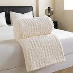 Velvet Throw Blanket | Thick Waffle Jacquard & Chemical-Free
