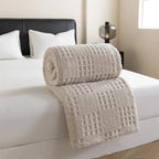 Velvet Throw Blanket | Thick Waffle Jacquard & Chemical-Free