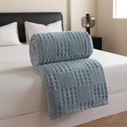 Velvet Throw Blanket | Thick Waffle Jacquard & Chemical-Free
