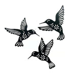 Wall Art | Black Metal Hummingbirds | 3-Piece Set