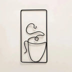 Wall Art | Coffee Cup Design & Metal Accent | Indoor & Outdoor