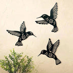 Wall Art | Metal Hummingbirds & Durable Black Finish | Set of 3