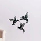 Wall Art | Metal Hummingbirds & Durable Black Finish | Set of 3