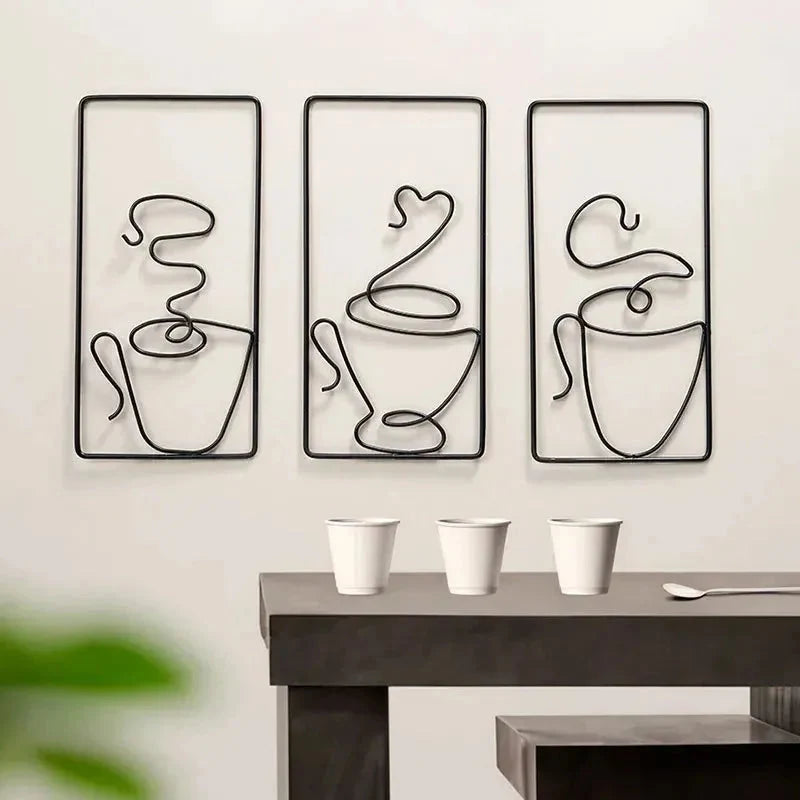 Wall Art | Playful Coffee Cup Design | Indoor & Outdoor