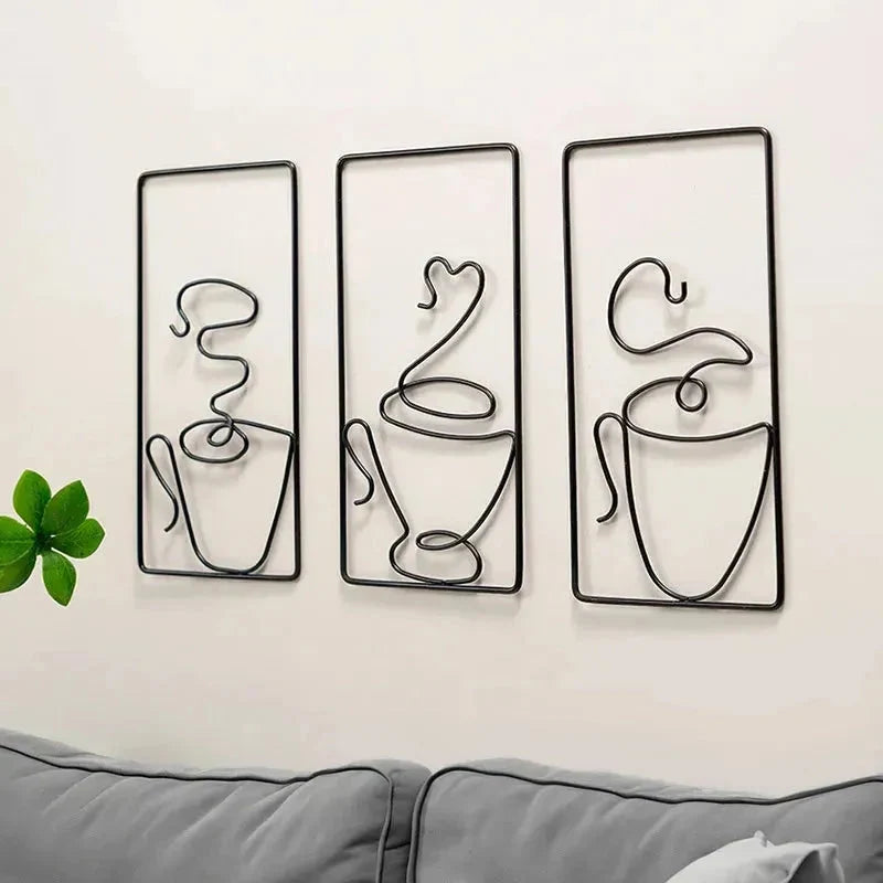 Wall Art | Playful Coffee Cup Design | Indoor & Outdoor