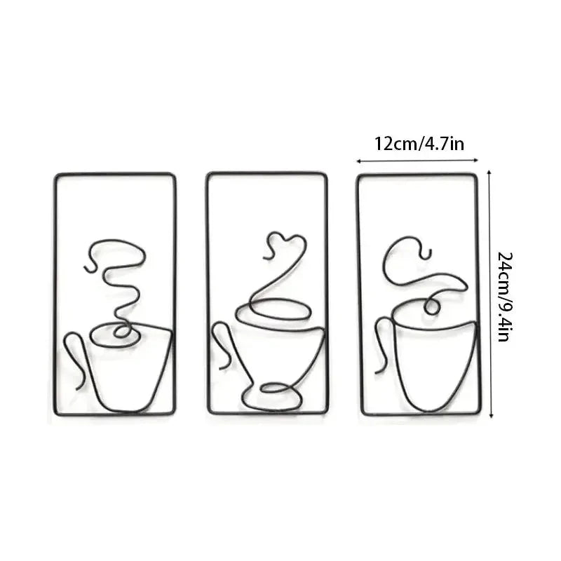 Wall Art | Playful Coffee Cup Design | Indoor & Outdoor