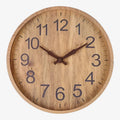 Wall Clock | Clear Digital Display & Brown Finish | 30.5 cm Diameter
