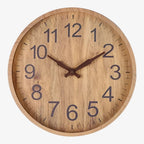 Wall Clock | Clear Digital Display & Brown Finish | 30.5 cm Diameter
