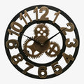 Wall Clock | Digital Display Gear-Inspired Bamboo & Wood | 30/40 cm