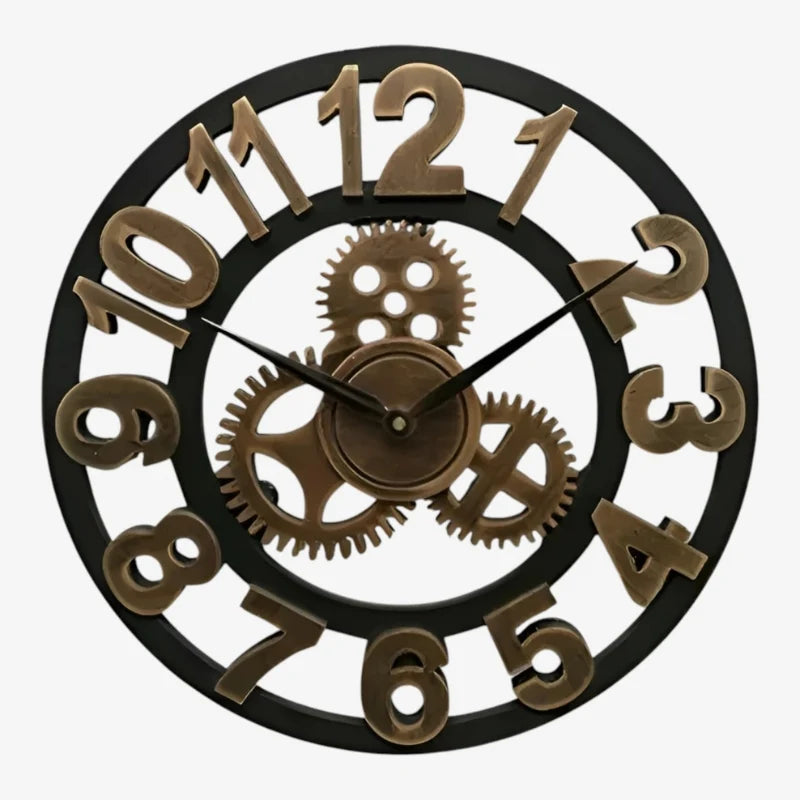 Wall Clock | Gear-Inspired Digital Display Bamboo & Wood | 30 & 40 cm