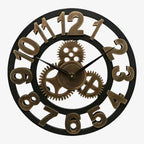 Wall Clock | Gear-Inspired Digital Display Bamboo & Wood | 30 & 40 cm