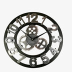 Wall Clock | Gear-Inspired Digital Display Bamboo & Wood | 30 & 40 cm