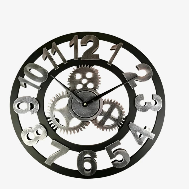 Wall Clock | Gear-Inspired Digital Display Bamboo & Wood | 30 & 40 cm