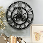 Wall Clock | Gear-Inspired Digital Display Bamboo & Wood | 30 & 40 cm