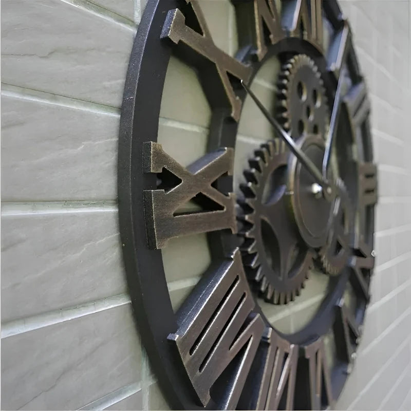 Wall Clock | Gear-Inspired Digital Display Bamboo & Wood | 30 & 40 cm