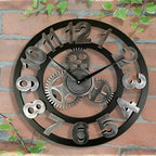 Wall Clock | Gear-Inspired Digital Display Bamboo & Wood | 30 & 40 cm