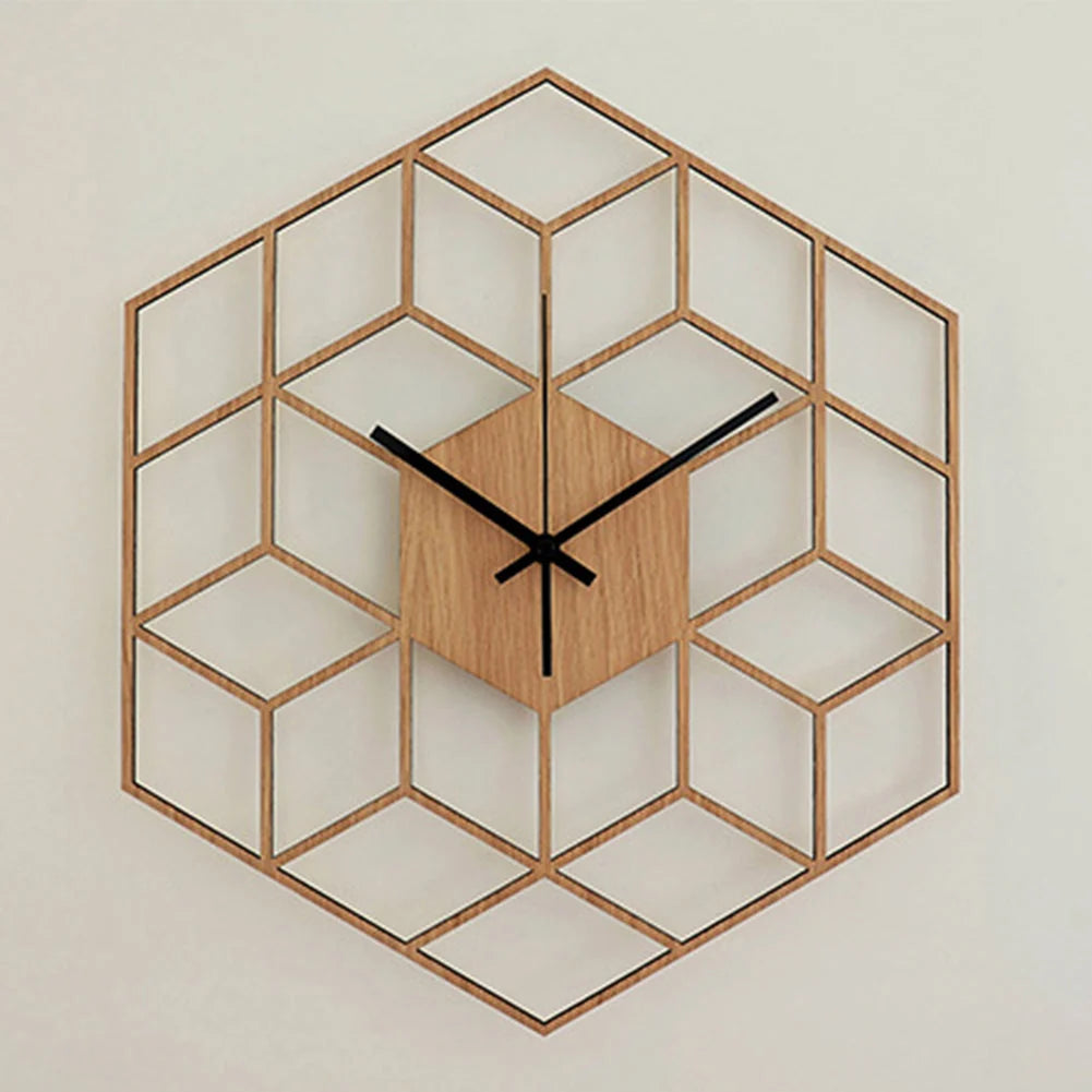 Wall Clock | Hexagonal Bamboo & Silent Movement