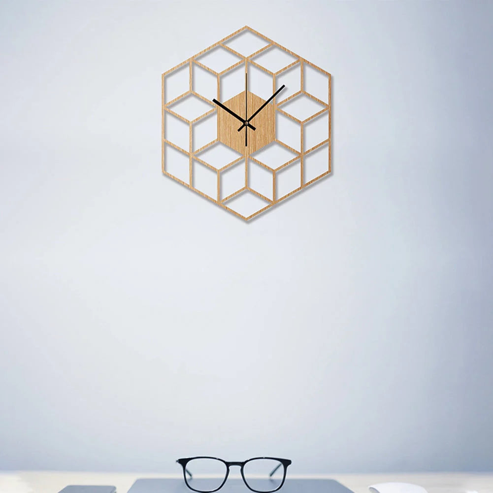 Wall Clock | Hexagonal Bamboo & Silent Movement