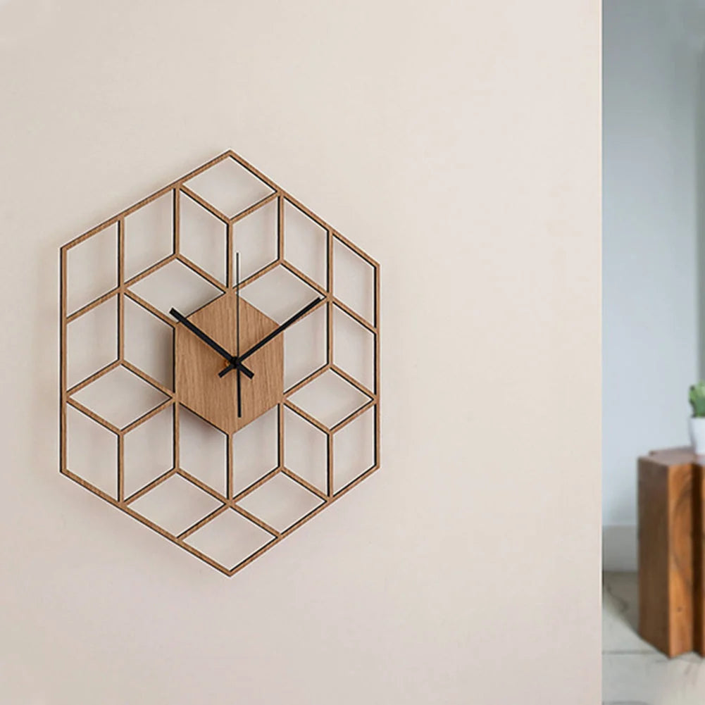 Wall Clock | Hexagonal Bamboo & Silent Movement
