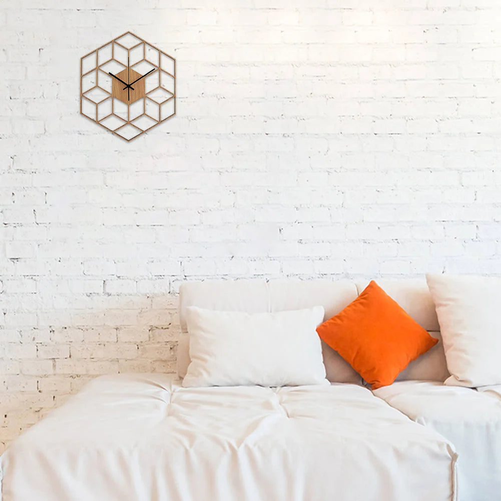 Wall Clock | Hexagonal Bamboo & Silent Movement