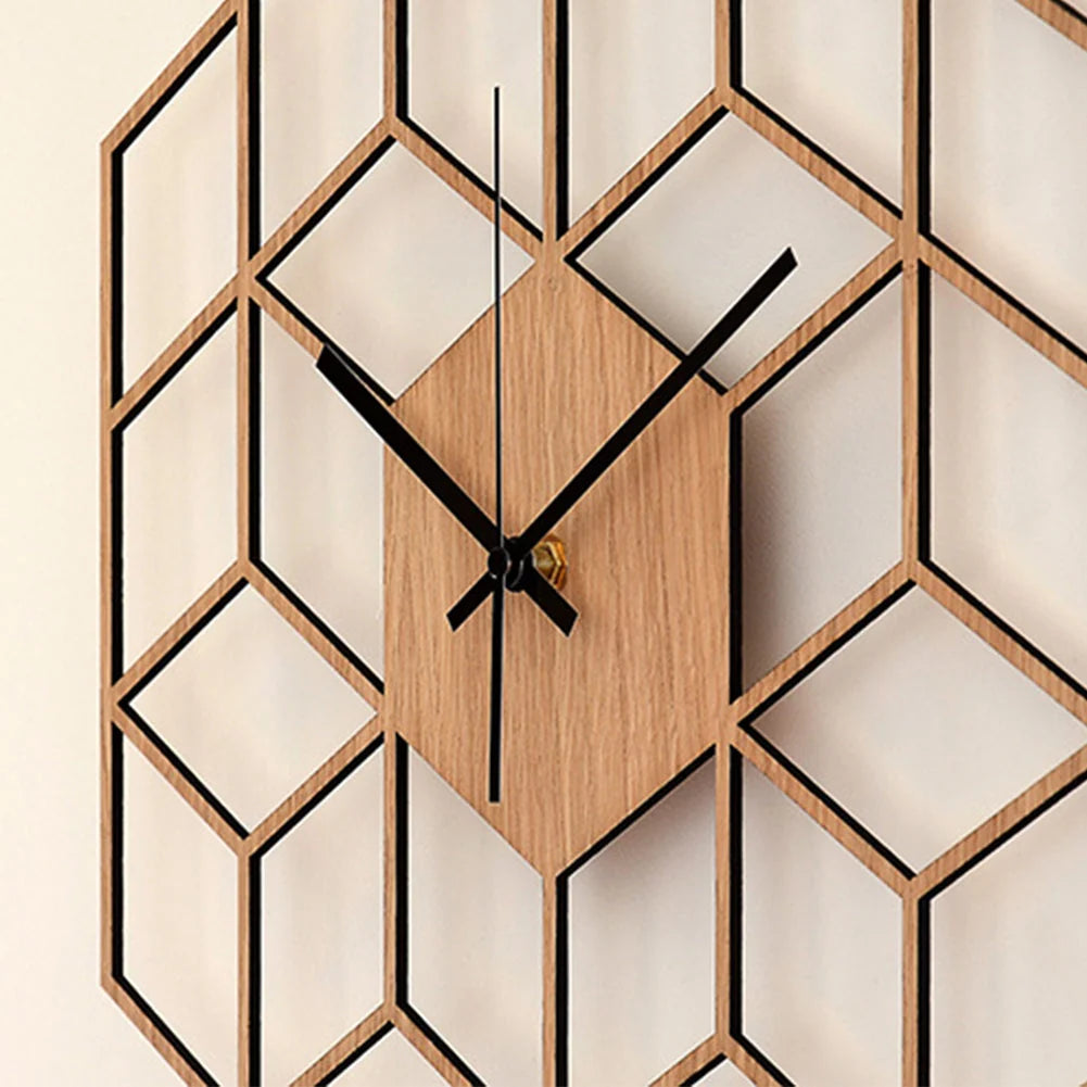 Wall Clock | Hexagonal Bamboo & Silent Movement