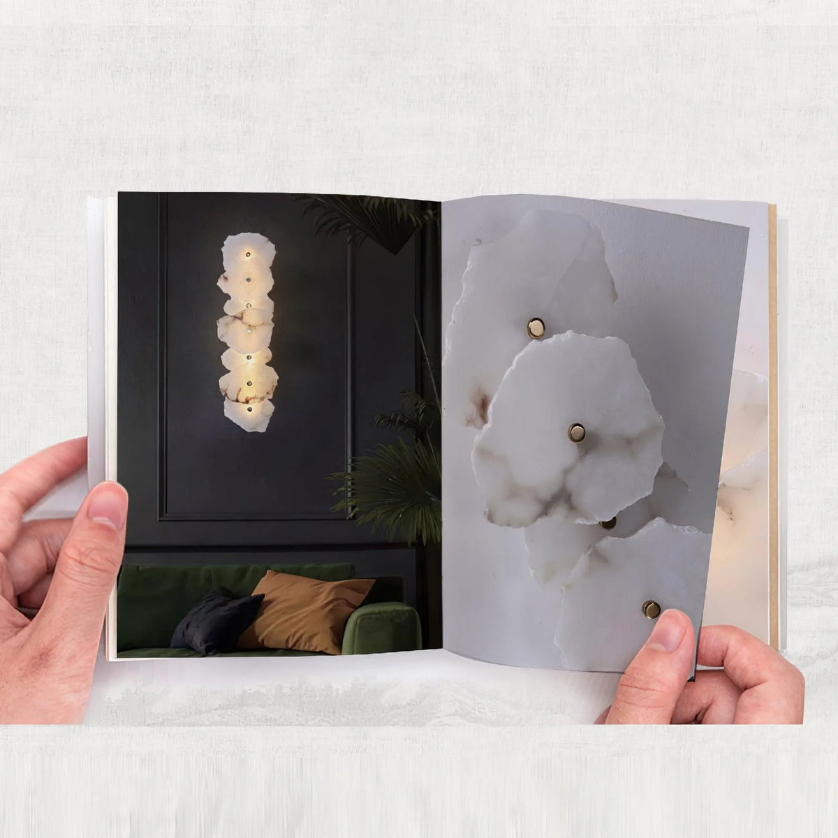 Wall Lamp | Alabaster Flower Shade & Warm LED | 1–9 Heads
