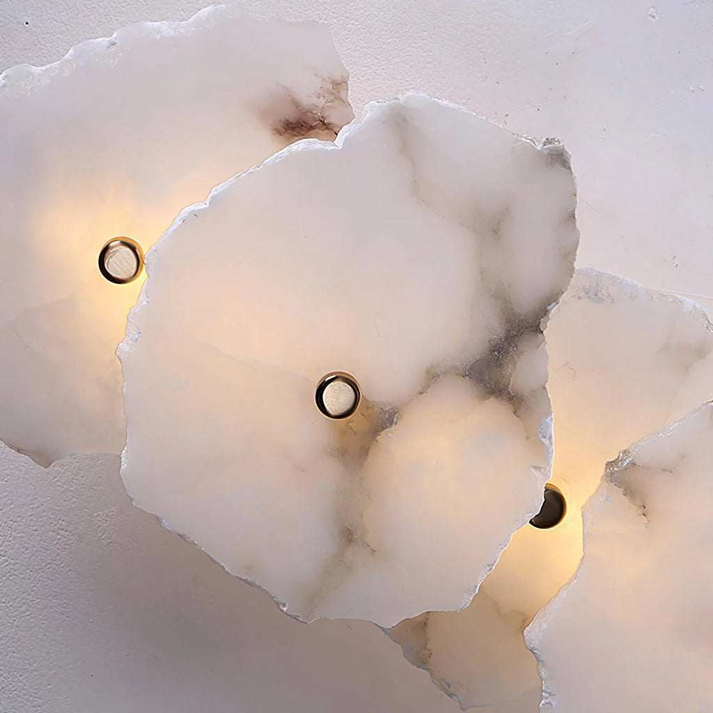 Wall Lamp | Alabaster Flower Shade & Warm LED | 1–9 Heads