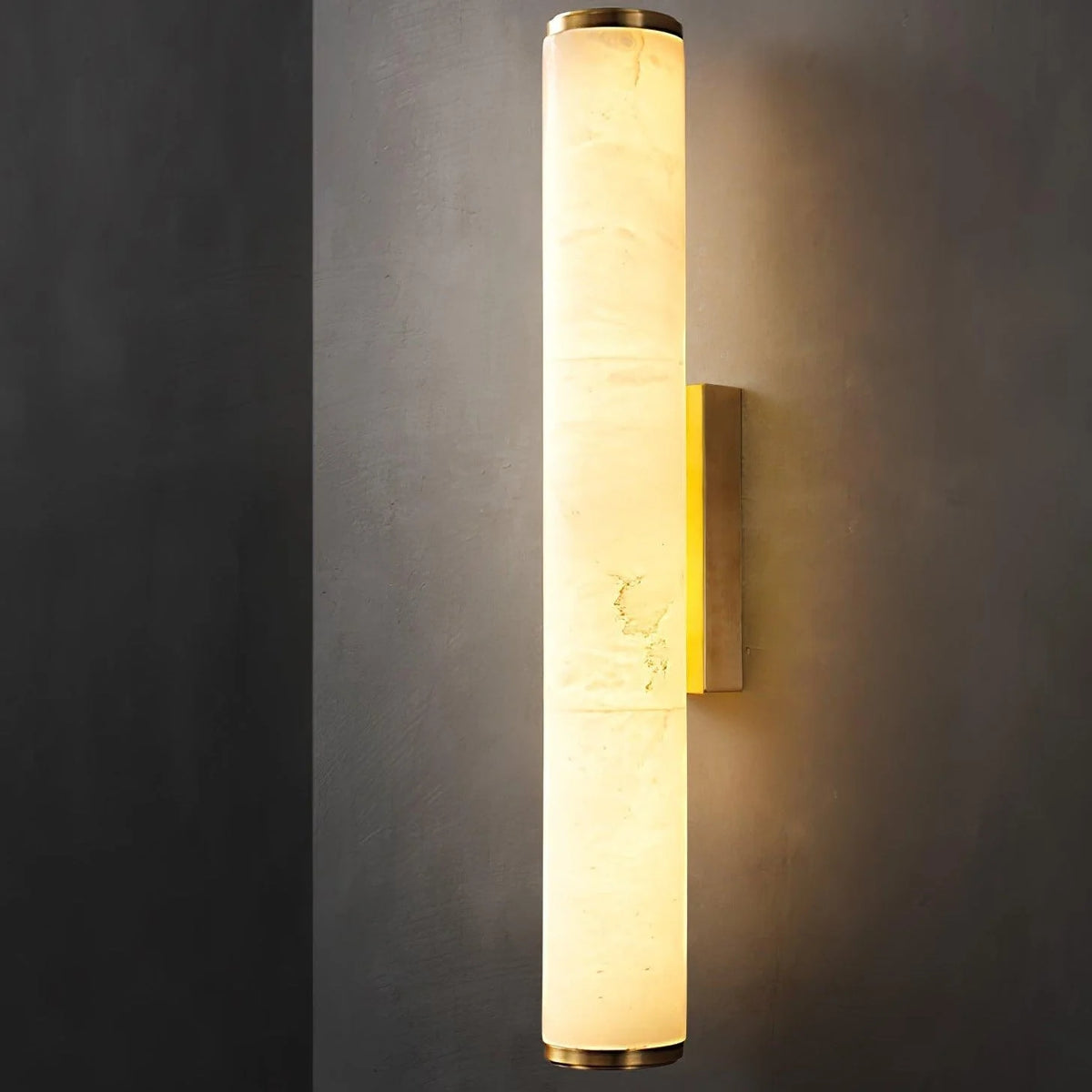 Wall Lamp | Brass Frame & Alabaster Shade | Triac Dimmable