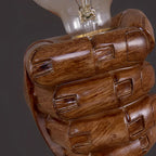 Wall Light | Fist-Shaped Sculptural Resin & Iron