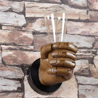 Wall Light | Fist-Shaped Sculptural Resin & Iron
